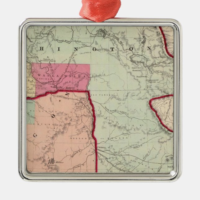 Washington and Oregon Metal Tree Decoration (Front)