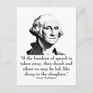 Washington and quote postcard