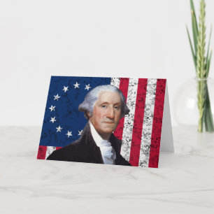 Washington and The American Flag Card