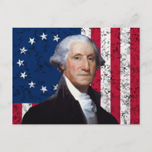 Washington and The American Flag Postcard