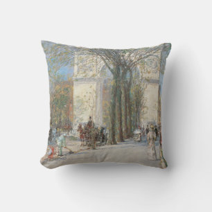 Washington Arch, Spring by Frederick Childe Hassam Cushion