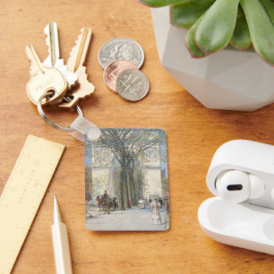 Washington Arch, Spring by Frederick Childe Hassam Key Ring