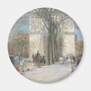 Washington Arch, Spring by Frederick Childe Hassam Magnet