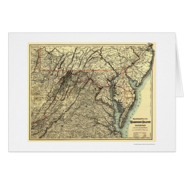 Washington & Atlantic Railroad Map 1883 (Front Horizontal)