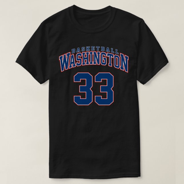 Washington Basketball Player Number 33 T-Shirt (Design Front)