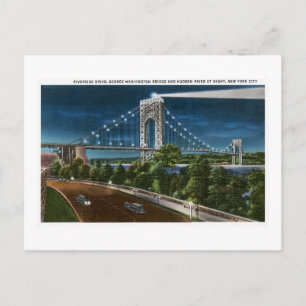 Washington Bridge Hudson River, New York City Postcard