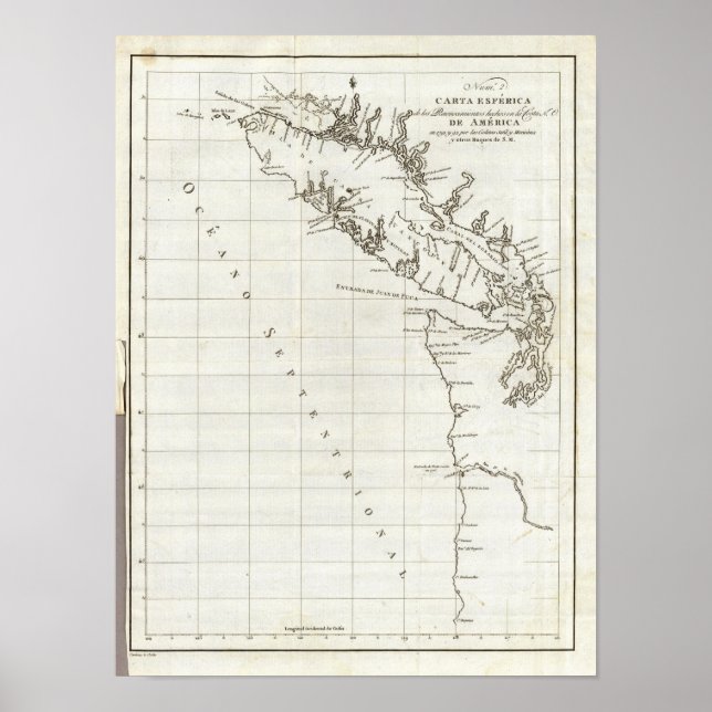 Washington, British Columbia, Vancouver map Poster (Front)