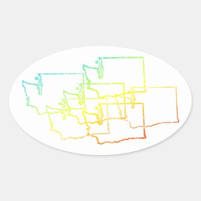 washington chill blur oval sticker (Front)