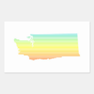 washington chill fade rectangular sticker