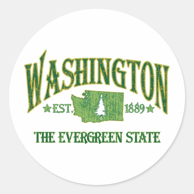 Washington Classic Round Sticker (Front)