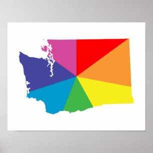washington colour burst poster