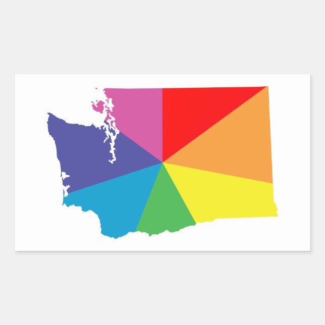 washington colour burst rectangular sticker (Front)
