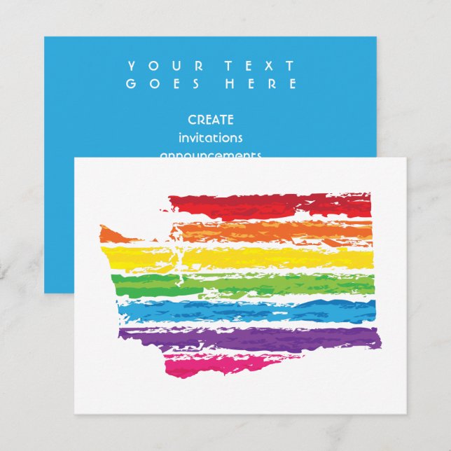 washington colour strokes invitation (Front/Back)