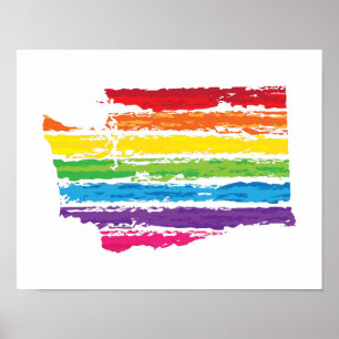 washington colour strokes poster