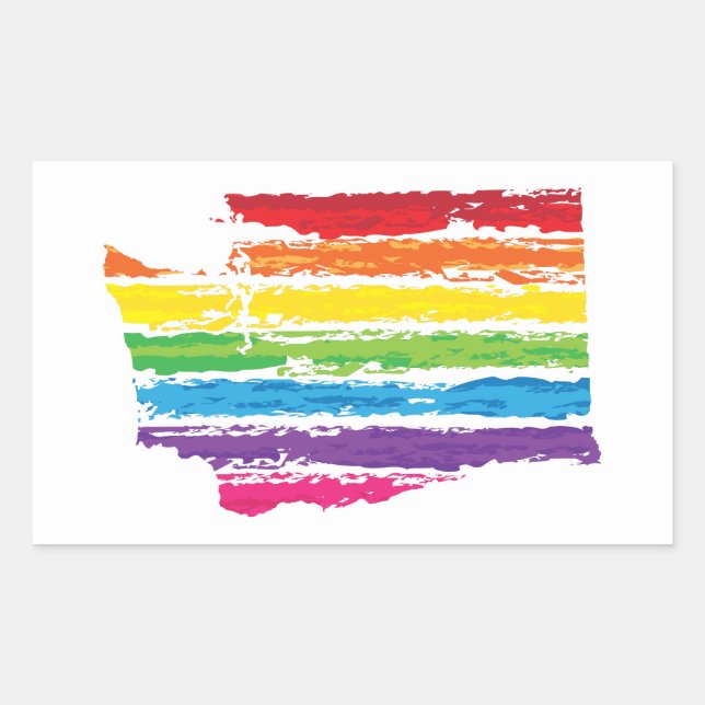 washington colour strokes rectangular sticker (Front)