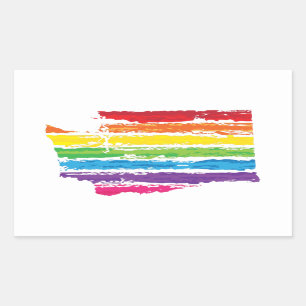 washington colour strokes rectangular sticker