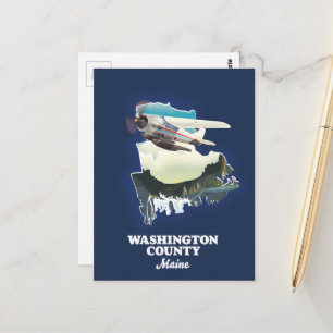 Washington county Maine Map Postcard