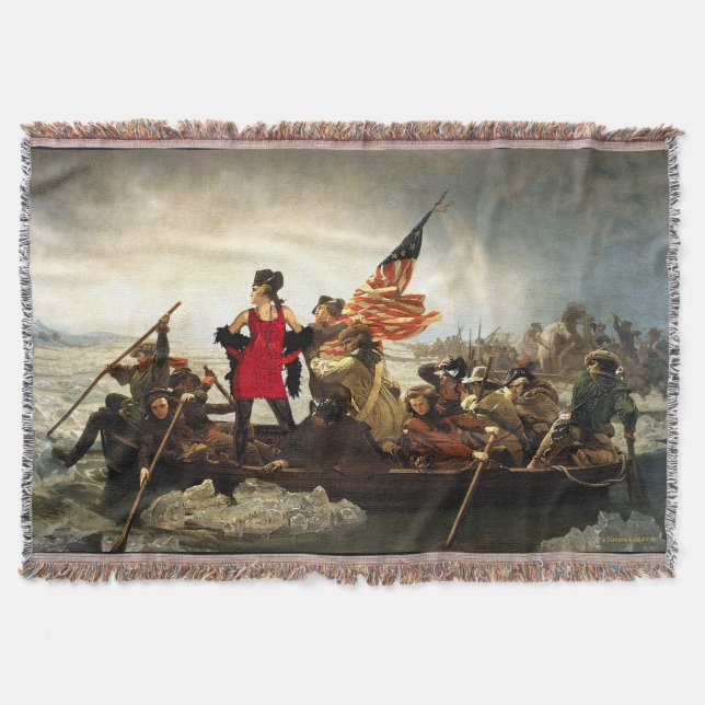 Washington Cross-Dressing Delaware Throw Blanket (Front)