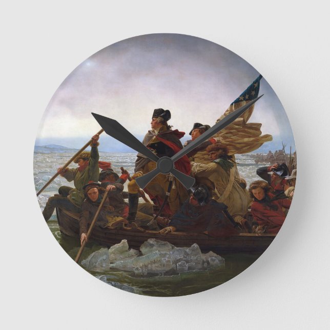 Washington Crossing Delaware Art Round Clock (Front)