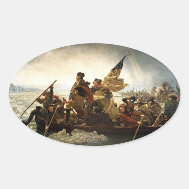 Washington Crossing the Delaware - 1851 Oval Sticker (Front)