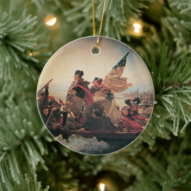 Washington Crossing the Delaware by Emanuel Leutze Ceramic Ornament (Tree)