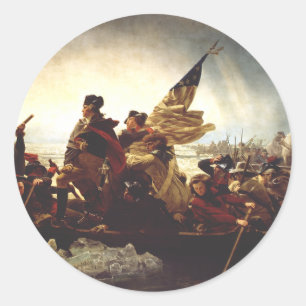 Washington Crossing the Delaware by Emanuel Leutze Classic Round Sticker