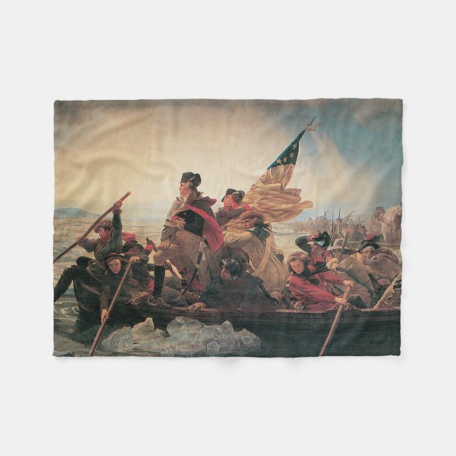 Washington Crossing the Delaware by Emanuel Leutze Fleece Blanket (Front (Horizontal))