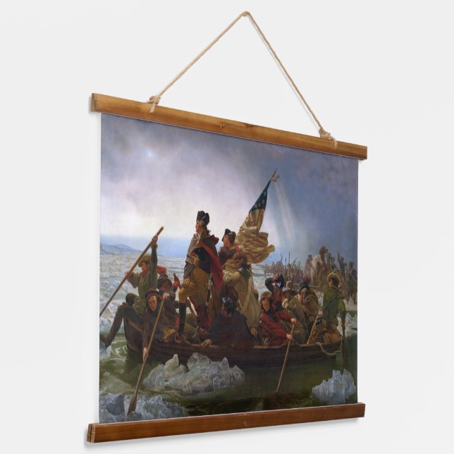 Washington Crossing The Delaware by Emanuel Leutze Hanging Tapestry (Angled)