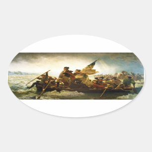 Washington Crossing the Delaware by Emanuel Leutze Oval Sticker