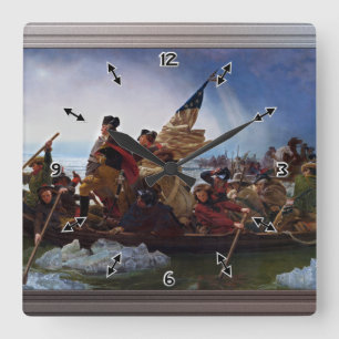 Washington Crossing the Delaware by Emanuel Leutze Square Wall Clock