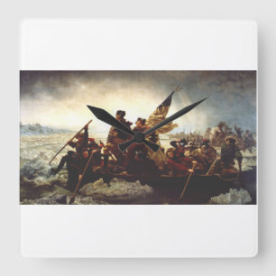 Washington Crossing the Delaware by Emanuel Leutze Square Wall Clock