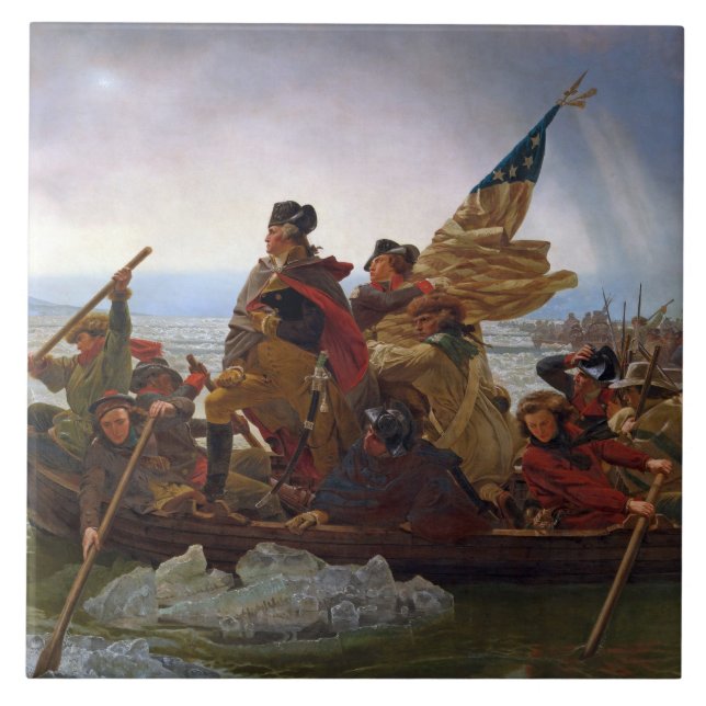 Washington Crossing the Delaware River Ceramic Tile (Front)
