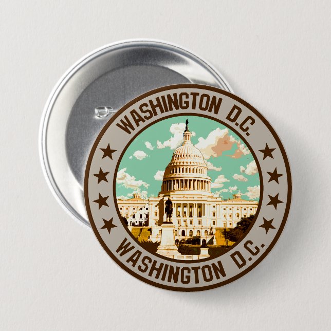 Washington D.C.                                    7.5 Cm Round Badge (Front & Back)
