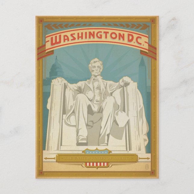 Washington, D.C. - Abe Lincoln Postcard (Front)