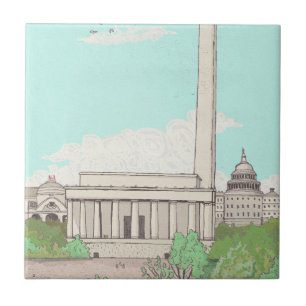 Washington D.C Capital of the USA Landmarks Ceramic Tile