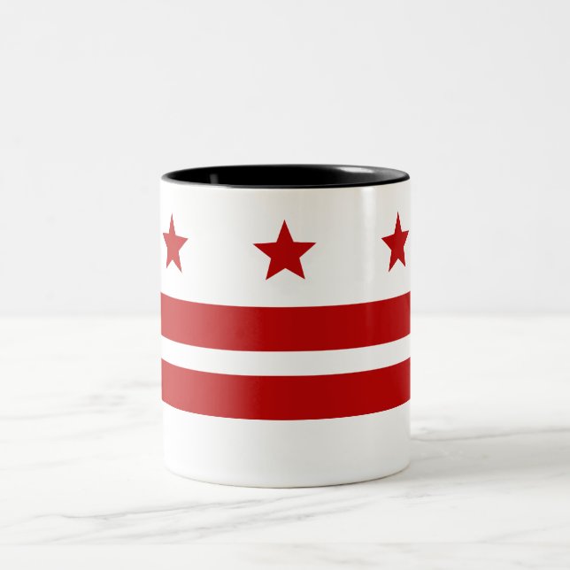 Washington D.C. city flag Two-Tone Coffee Mug (Center)