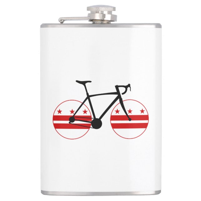 Washington D.C. Flag Cycling Hip Flask (Front)