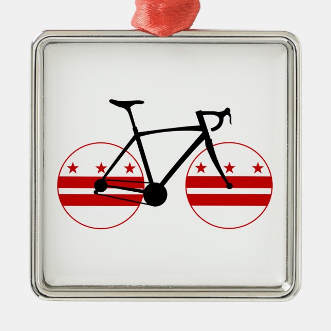 Washington D.C. Flag Cycling Metal Ornament (Front)