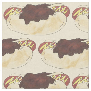 Washington D.C. Half Smoke Sausage Chilli Hot Dog Fabric