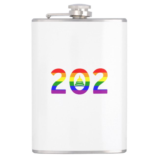 Washington D.C. Rainbow Pride Hip Flask (Front)