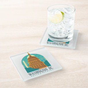 Washington D.C. United States Vintage Travel Glass Coaster
