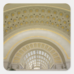 WASHINGTON, D.C. USA. Interior of Union Station. Square Sticker