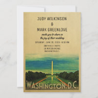 Washington D.C. Wedding Invitation DC Vintage