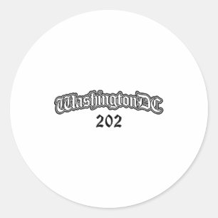 Washington Dc 202 Men Women Kids Classic Round Sticker