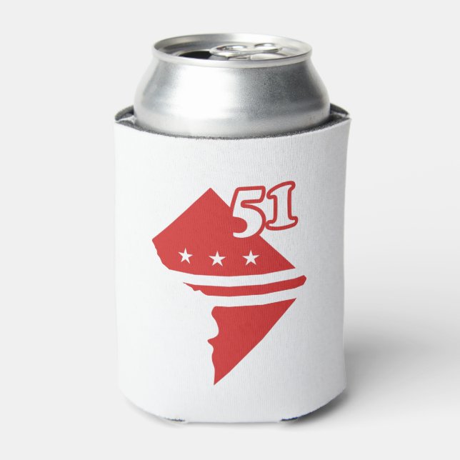 Washington DC 51st state statehood Can Cooler (Can Front)