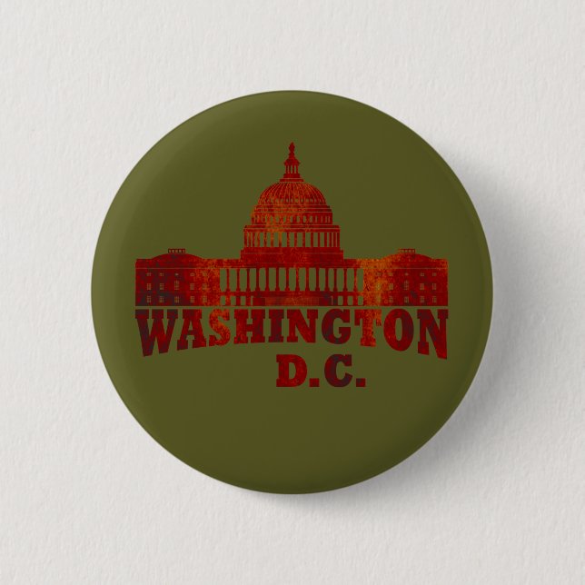 Washington DC 6 Cm Round Badge (Front)