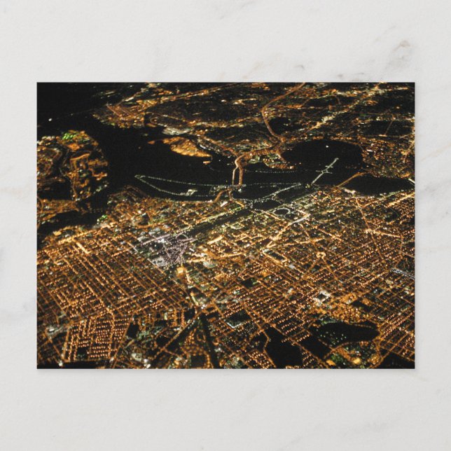 Washington DC Aerial Night Postcard (Front)