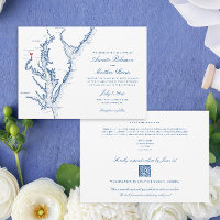 Washington DC all-in-one QR code RSVP Blue Wedding