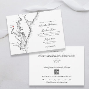 Washington DC all-in-one QR code RSVP Wedding Invitation