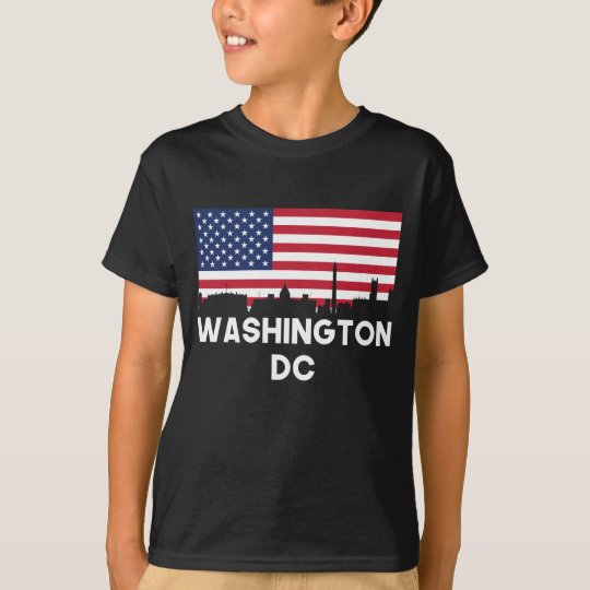 Washington DC American Flag Skyline T-Shirt